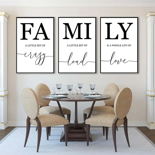 3pcs Family Quote Wall Art Canvas Prints for Home Decor