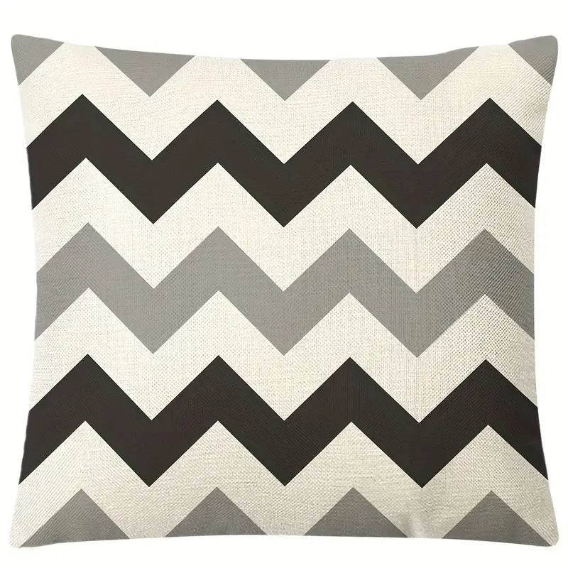 Linen Blend Geometric Cushion Cover for Home Decor