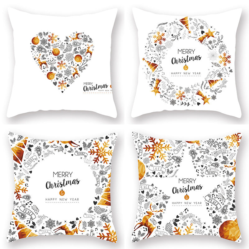 Golden Christmas Pillow Cover for Home Decor