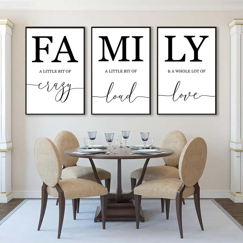 3pcs Family Quote Wall Art Canvas Prints for Home Decor
