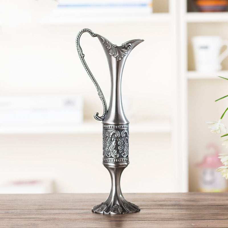 Zinc Alloy Decorative Flower Vase for Home Decor