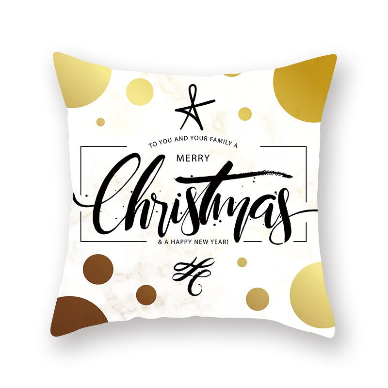Golden Christmas Pillow Cover for Home Decor