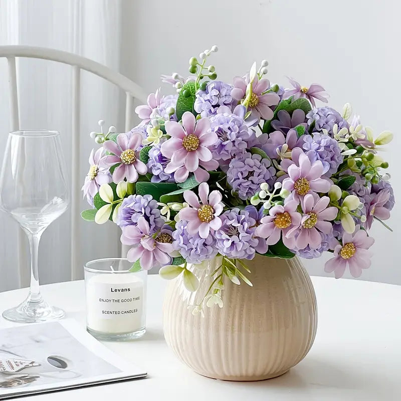 Artificial Small Hydrangea Daisy Bunch for Home Decor