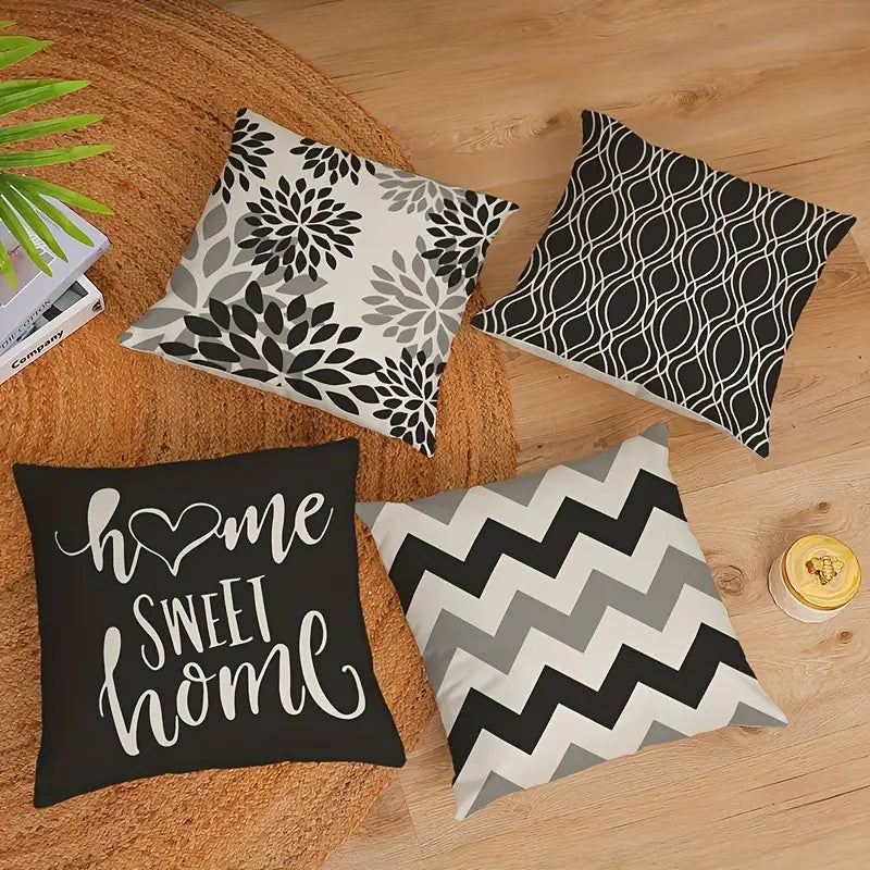 Linen Blend Geometric Cushion Cover for Home Decor