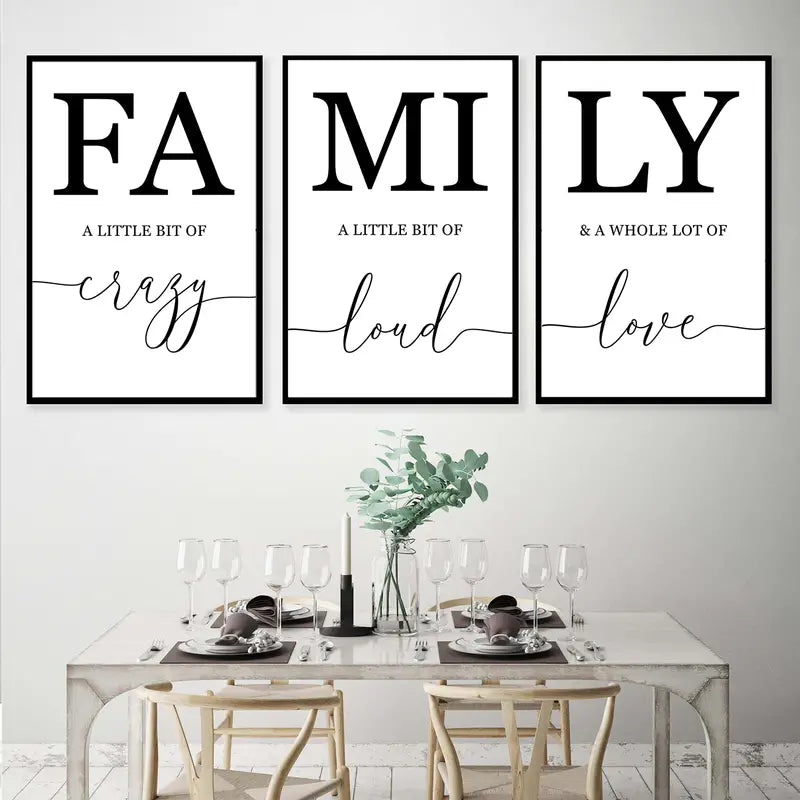 3pcs Family Quote Wall Art Canvas Prints for Home Decor