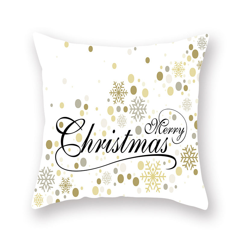 Golden Christmas Pillow Cover for Home Decor
