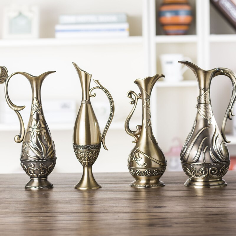 Zinc Alloy Decorative Flower Vase for Home Decor