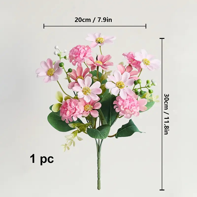 Artificial Small Hydrangea Daisy Bunch for Home Decor