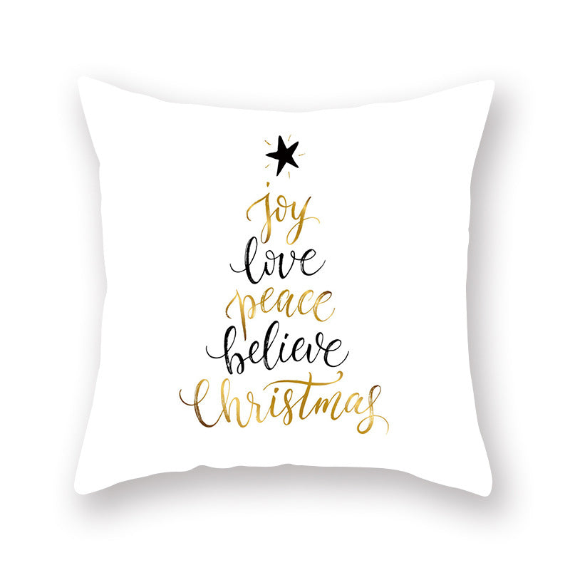 Golden Christmas Pillow Cover for Home Decor