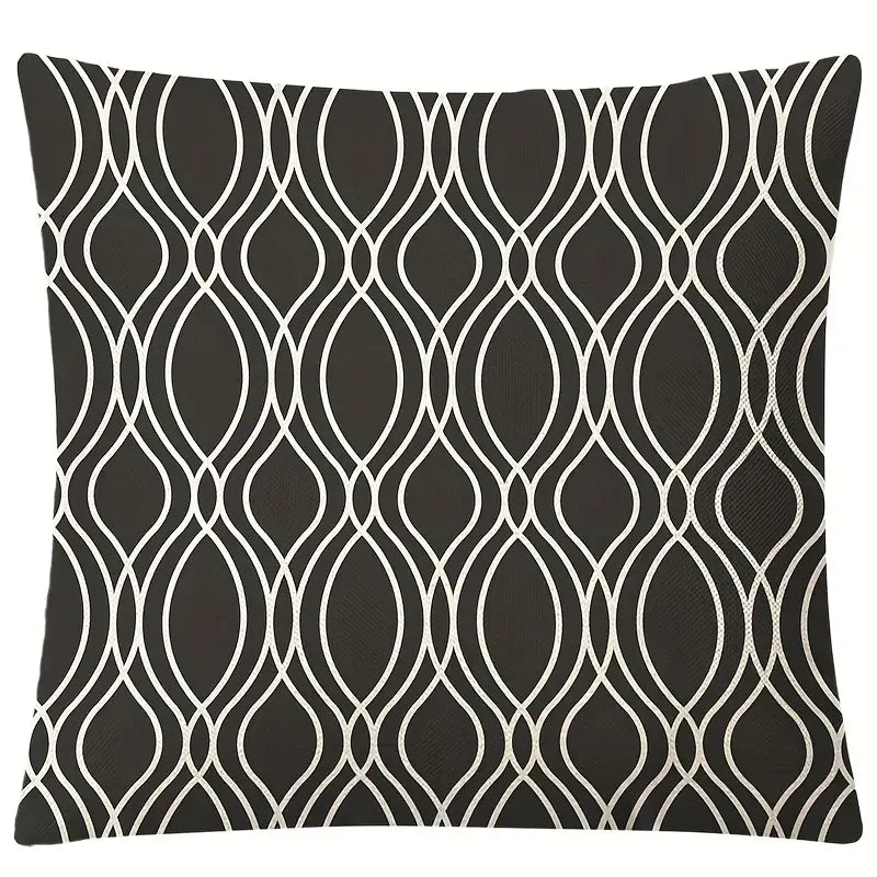 Linen Blend Geometric Cushion Cover for Home Decor