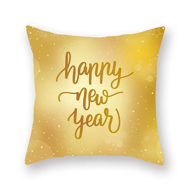 Golden Christmas Pillow Cover for Home Decor