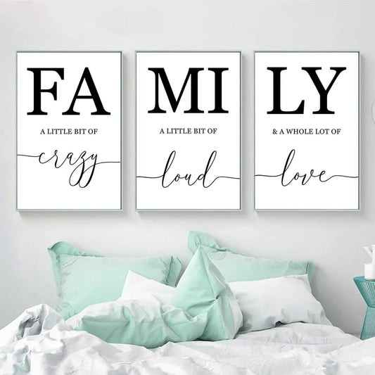 3pcs Family Quote Wall Art Canvas Prints for Home Decor