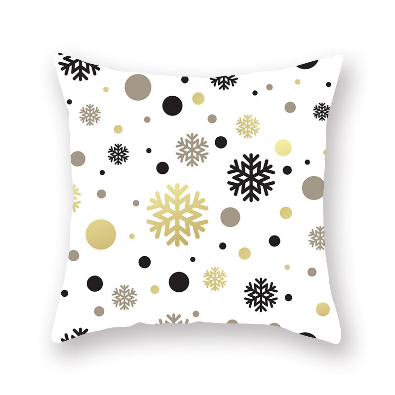 Golden Christmas Pillow Cover for Home Decor