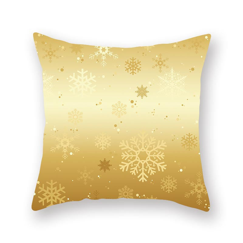 Golden Christmas Pillow Cover for Home Decor